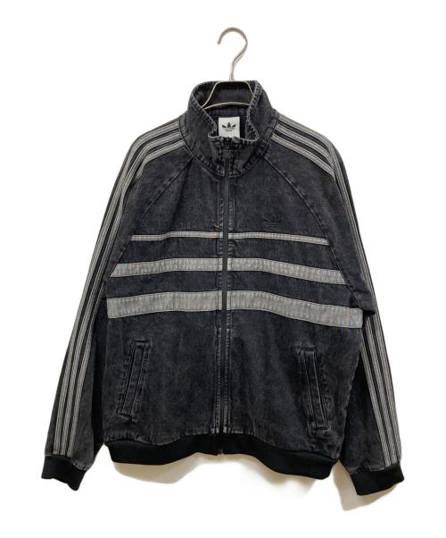 adidas Originals（アディダスオリジナル）adidas originals (アディダスオリジナル) ブラックデニム トラックトップ ブラック サイズ:	SIZE XLの古着・服飾アイテム