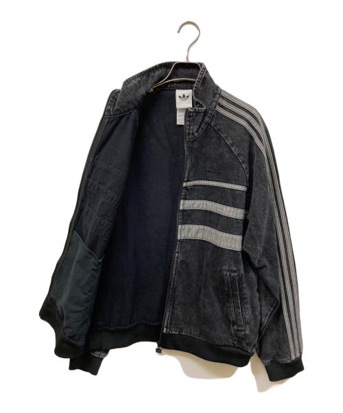adidas Originals（アディダスオリジナル）adidas originals (アディダスオリジナル) ブラックデニム トラックトップ ブラック サイズ:	SIZE XLの古着・服飾アイテム