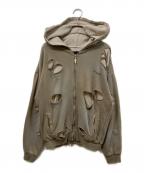 JUN/NAKAYAMAジュン ナカヤマ）の古着「THERMAL LAYERED ZIP HOODIE」｜オリーブ