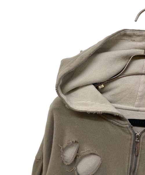JUN/NAKAYAMA（ジュン ナカヤマ）JUN/NAKAYAMA (ジュン ナカヤマ) THERMAL LAYERED ZIP HOODIE オリーブ サイズ:SIZE 46の古着・服飾アイテム