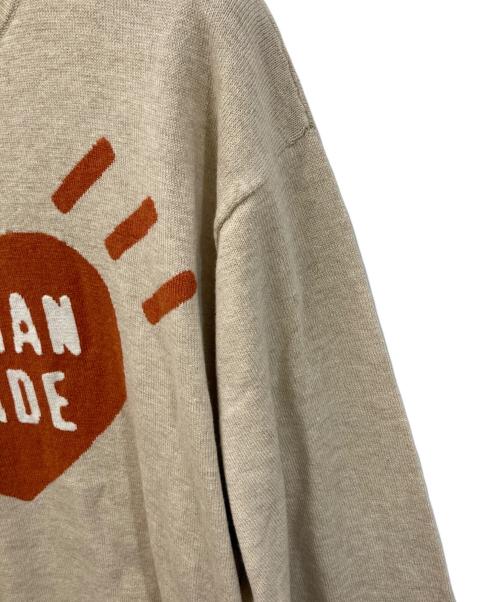 HUMAN MADE（ヒューマンメイド）HUMAN MADE (ヒューマンメイド) ハートロゴニット/ HEART KNIT SWEATER ベージュ サイズ:	SIZE Mの古着・服飾アイテム