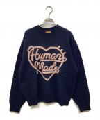 HUMAN MADEヒューマンメイド）の古着「HEART KNIT SWEATER」｜ネイビー