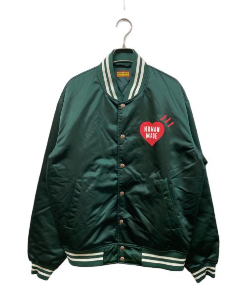 HUMAN MADE（ヒューマンメイド）HUMAN MADE (ヒューマンメイド) NYLON STADIUM JACKETスタジャン グリーン サイズ:SIZE Lの古着・服飾アイテム
