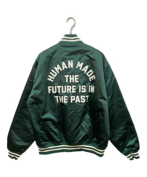 HUMAN MADE（ヒューマンメイド）HUMAN MADE (ヒューマンメイド) NYLON STADIUM JACKETスタジャン グリーン サイズ:SIZE Lの古着・服飾アイテム