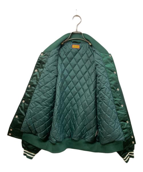 HUMAN MADE（ヒューマンメイド）HUMAN MADE (ヒューマンメイド) NYLON STADIUM JACKETスタジャン グリーン サイズ:SIZE Lの古着・服飾アイテム