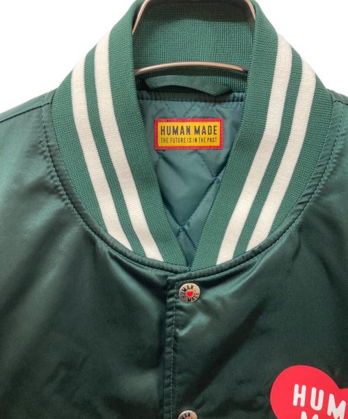 HUMAN MADE（ヒューマンメイド）HUMAN MADE (ヒューマンメイド) NYLON STADIUM JACKETスタジャン グリーン サイズ:SIZE Lの古着・服飾アイテム
