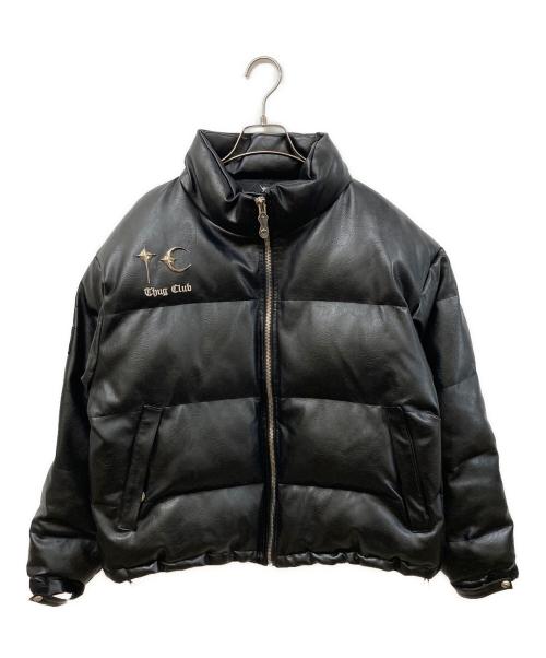 THUG CLUB（サグ クラブ）THUG CLUB (サグ クラブ) TC Leather Puffer Jacket ブラック サイズ:SIZE 2の古着・服飾アイテム