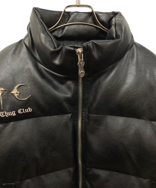 THUG CLUB（サグ クラブ）THUG CLUB (サグ クラブ) TC Leather Puffer Jacket ブラック サイズ:SIZE 2の古着・服飾アイテム