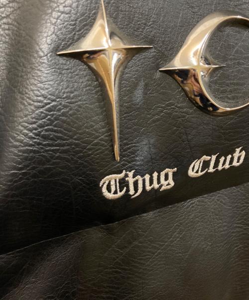 THUG CLUB（サグ クラブ）THUG CLUB (サグ クラブ) TC Leather Puffer Jacket ブラック サイズ:SIZE 2の古着・服飾アイテム