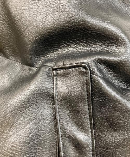 THUG CLUB（サグ クラブ）THUG CLUB (サグ クラブ) TC Leather Puffer Jacket ブラック サイズ:SIZE 2の古着・服飾アイテム