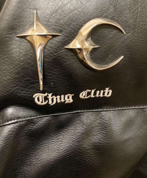 THUG CLUB（サグ クラブ）THUG CLUB (サグ クラブ) TC Leather Puffer Jacket ブラック サイズ:SIZE 2の古着・服飾アイテム
