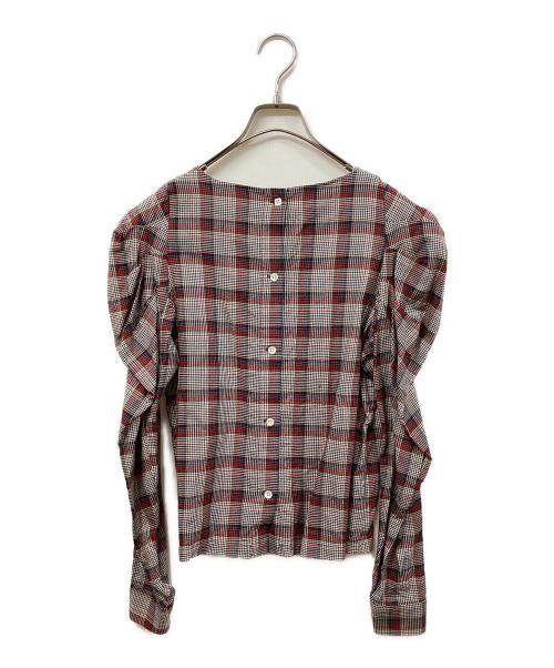 maison kitsune（メゾンキツネ）maison kitsune (メゾンキツネ) チェックパフスリーブブラウス マルチカラー サイズ:SIZE 34の古着・服飾アイテム