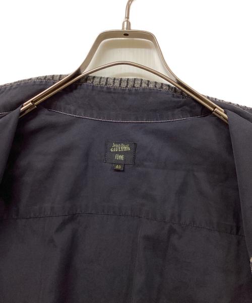 Jean Paul Gaultier FEMME（ジャンポールゴルチエ フェム）Jean Paul GAULTIER FEMME (ジャンポールゴルチエ フェム) ウール切替シャツ ブラック サイズ:SIZE 40の古着・服飾アイテム