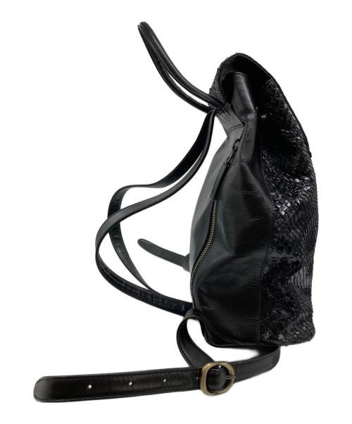 Jean Paul GAULTIER（ジャンポールゴルチェ）Jean Paul GAULTIER (ジャンポールゴルチェ) パイソンリュック ブラックの古着・服飾アイテム