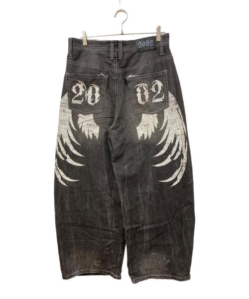 2002（ニセンニ）2002 (ニセンニ) Destroy Wing Buggy Pants ブラック サイズ:SIZE Lの古着・服飾アイテム