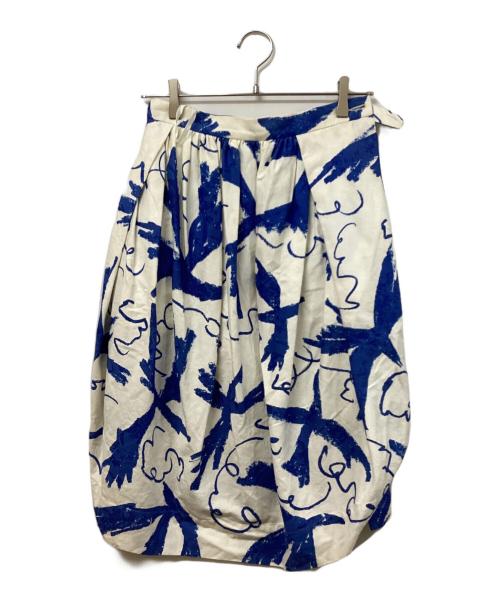 Vivienne Westwood RED LABEL（ヴィヴィアンウエストウッドレッドレーベル）Vivienne Westwood RED LABEL (ヴィヴィアンウエストウッドレッドレーベル) デザイン総柄スカート ブルー サイズ:	SIZE 38の古着・服飾アイテム