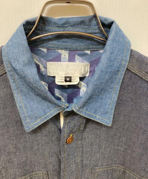GANRYU（ガンリュウ）GANRYU (ガンリュウ) パッチワークデニムシャツ インディゴ サイズ:	SIZE Mの古着・服飾アイテム