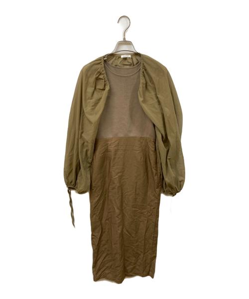 FRAY ID（フレイ アイディー）FRAY ID (フレイ アイディー) ボレロ付きコンビワンピ オリーブ サイズ:	SIZE Freeの古着・服飾アイテム
