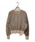 6(ROKU) BEAUTY&YOUTH (ロク ビューティーアンドユース) Sheer Border Crewneck Knit ベージュ サイズ:実寸をご確認ください：5000円
