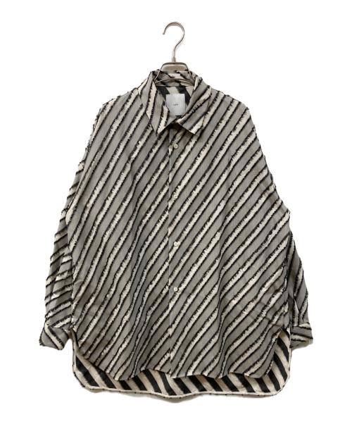 Lui's（ルイス）Lui's (ルイス) バイアス柄カットジャガードシャツ グレー サイズ:SIZE Freeの古着・服飾アイテム