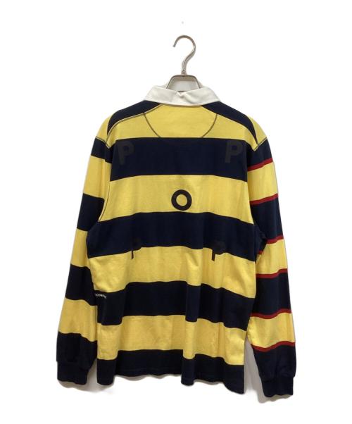 POP TRADING COMPANY（ポップトレーディングカンパニー）POP TRADING COMPANY (ポップトレーディングカンパニー) ポロシャツ イエロー×ネイビー サイズ:	SIZE Lの古着・服飾アイテム