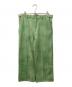 TAAKK（ターク）の古着「LEATHER COATING SLACKS」｜グリーン