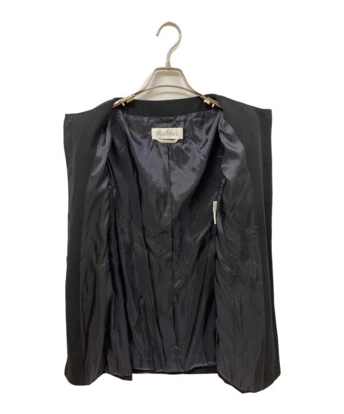 MaxMara（マックスマーラ）MaxMara (マックスマーラ) ノーカラージャケット ブラック サイズ:SIZE 40の古着・服飾アイテム