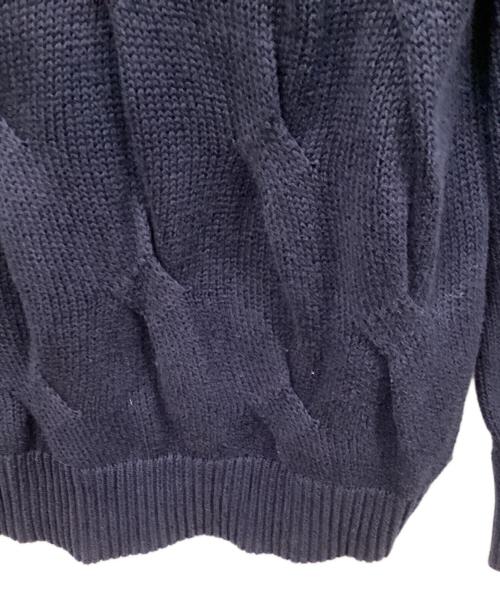 LACOSTE（ラコステ）LACOSTE (ラコステ) 変形ケーブルコットンニットセーター ネイビー サイズ:	SIZE Mの古着・服飾アイテム
