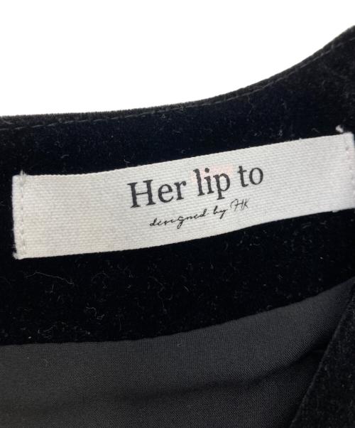 HER LIP TO（ハーリップトゥ）HER LIP TO (ハーリップトゥ) Embroidered Velour Midi Dress ブラック サイズ:SIZE Sの古着・服飾アイテム