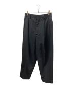 beautiful peopleビューティフルピープル）の古着「wool gabardine one tuck tapered pants」｜ブラック×イエロー