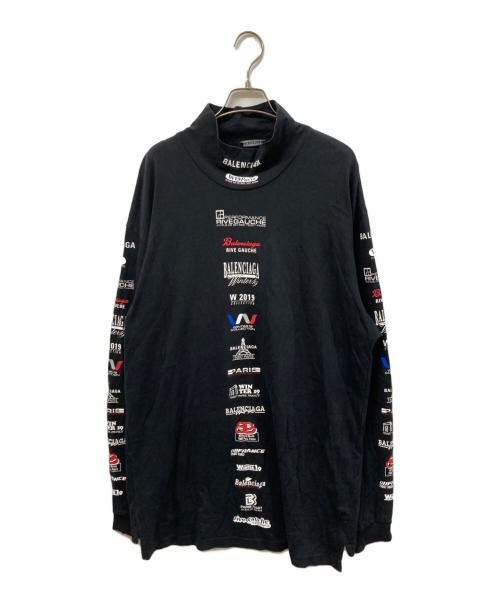 BALENCIAGA（バレンシアガ）BALENCIAGA (バレンシアガ) Multi Logo Turtle Neck Long Sleeve ブラック サイズ:SIZE Lの古着・服飾アイテム