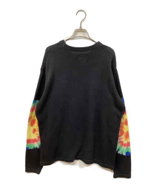 stussy（ステューシー）stussy (ステューシー) NO VACANCY INN (ノーバカンシーイン) タイダイデザインセーター ブラック サイズ:	SIZE Lの古着・服飾アイテム