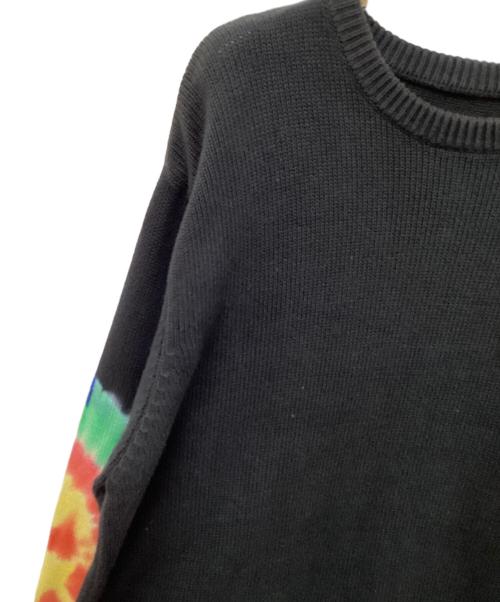 stussy（ステューシー）stussy (ステューシー) NO VACANCY INN (ノーバカンシーイン) タイダイデザインセーター ブラック サイズ:	SIZE Lの古着・服飾アイテム