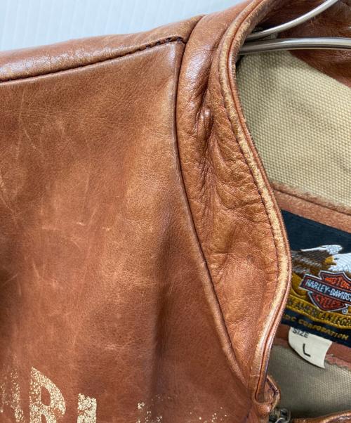 HARLEY-DAVIDSON（ハーレーダビッドソン）HARLEY-DAVIDSON (ハーレーダビッドソン) レザージャケット ブラウン サイズ:	SIZE Lの古着・服飾アイテム