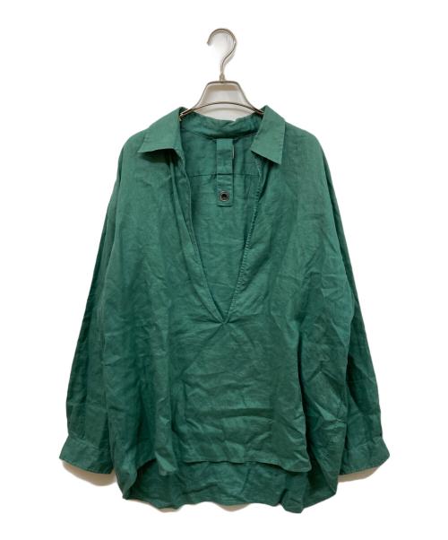 EDIFICE（エディフィス）EDIFICE (エディフィス) リネンスキッパーシャツ グリーン サイズ:	SIZE Lの古着・服飾アイテム