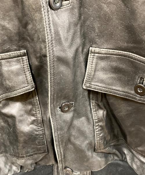 ALBERIO MONTI（アルベリオ・モンティ）ALBERIO MONTI (アルベリオ・モンティ) 古着A-2レザージャケット ブラック サイズ:SIZE 52の古着・服飾アイテム