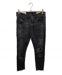 DIESEL（ディーゼル）の古着「D-EETARダメージ加工デニムパンツ」｜ブラック