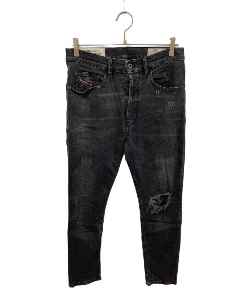 DIESEL（ディーゼル）DIESEL (ディーゼル) D-EETARダメージ加工デニムパンツ ブラック サイズ:SIZE 30の古着・服飾アイテム