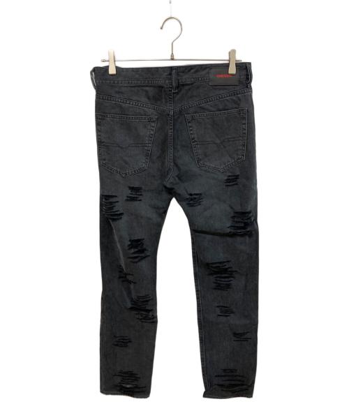DIESEL（ディーゼル）DIESEL (ディーゼル) ダメージ加工デニムパンツ ブラック サイズ:SIZE 30の古着・服飾アイテム