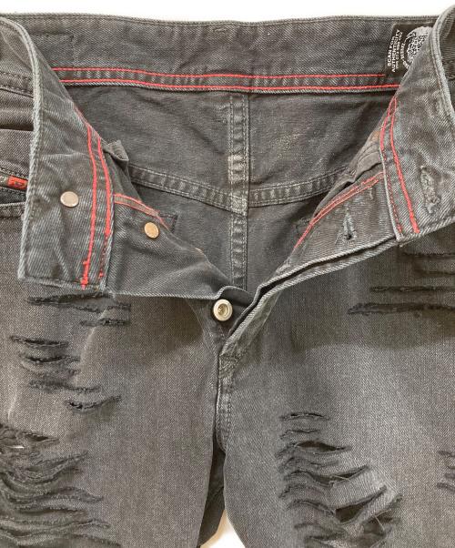 DIESEL（ディーゼル）DIESEL (ディーゼル) ダメージ加工デニムパンツ ブラック サイズ:SIZE 30の古着・服飾アイテム