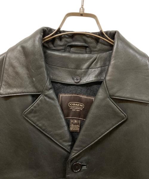 COACH（コーチ）COACH (コーチ) レザーカーコート ブラック サイズ:	SIZE Sの古着・服飾アイテム
