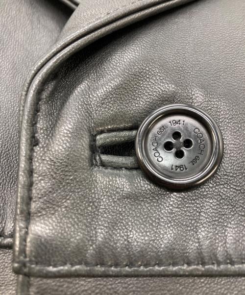 COACH（コーチ）COACH (コーチ) レザーカーコート ブラック サイズ:	SIZE Sの古着・服飾アイテム