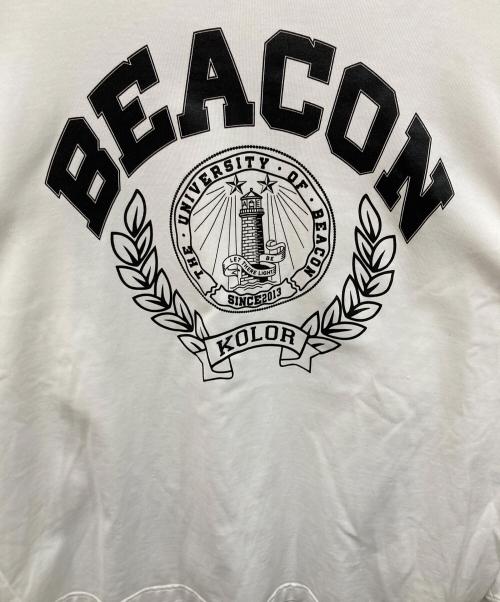 kolor/BEACON（カラービーコン）kolor/BEACON (カラービーコン) カレッジロングスリーブTシャツ ホワイト サイズ:	SIZE 1の古着・服飾アイテム