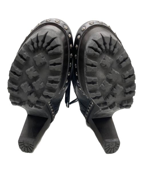 MIU MIU（ミュウミュウ）MIU MIU (ミュウミュウ) スタッズ プラットフォーム レースアップブーツ ブラック サイズ:	SIZE 34の古着・服飾アイテム