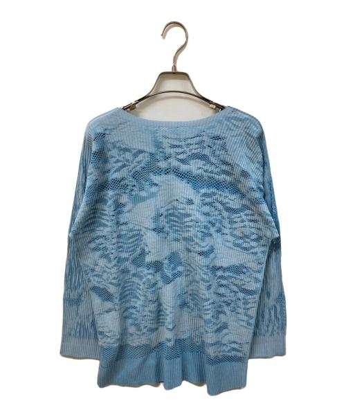 me ISSEY MIYAKE（ミーイッセイ ミヤケ）me ISSEY MIYAKE (ミーイッセイ ミヤケ) プリーツカットソー ブルー サイズ:実寸をご確認くださいの古着・服飾アイテム