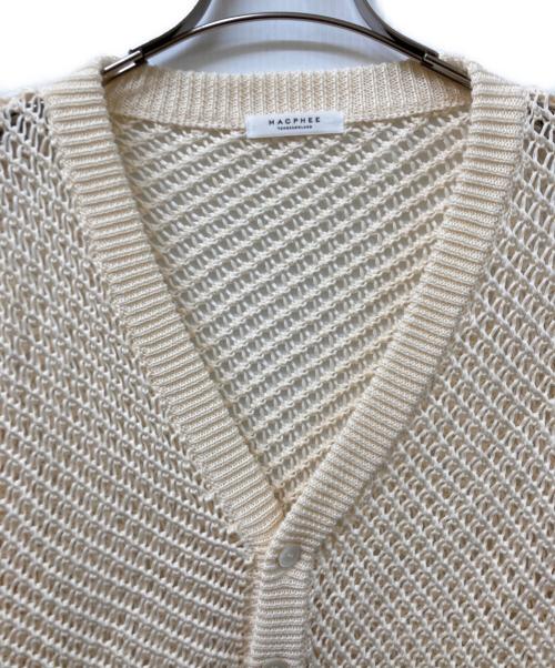 MACPHEE（マカフィー）MACPHEE (マカフィー) メッシュコットンカーディガン アイボリー サイズ:SIZE Sの古着・服飾アイテム