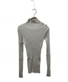 MM6 Maison Margiela（エムエムシックスメゾンマルジェラ）の古着「ショルダーボタンリブニット」｜グレー