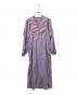 ne quittez pas（ヌキテパ）の古着「Cotton Gauze Leaf Embroidery Yoke Dress/コットン ガーゼ リーフ エンブロイダリーヨークドレス」｜パープル