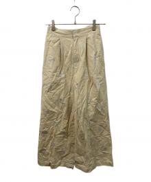 ne quittez pas（ヌキテパ）の古着「コットン リネン フォイル プリント パンツ “Cotton Linen Foil Print Pants”」｜ベージュ