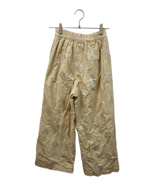 ne quittez pas（ヌキテパ）ne quittez pas (ヌキテパ) コットン リネン フォイル プリント パンツ “Cotton Linen Foil Print Pants” ベージュ サイズ:	SIZE Sの古着・服飾アイテム